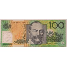AUSTRALIA 1999 . ONE HUNDRED 100  DOLLAR BANKNOTE . EVANS/MacFARLANE . REPEATER DOUBLES AND TRIPLES